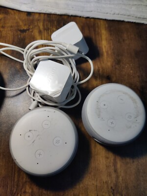 2X Amazon Echo Dot Smart Speaker Alexa Lot Of 2 With Scuffs Untested!