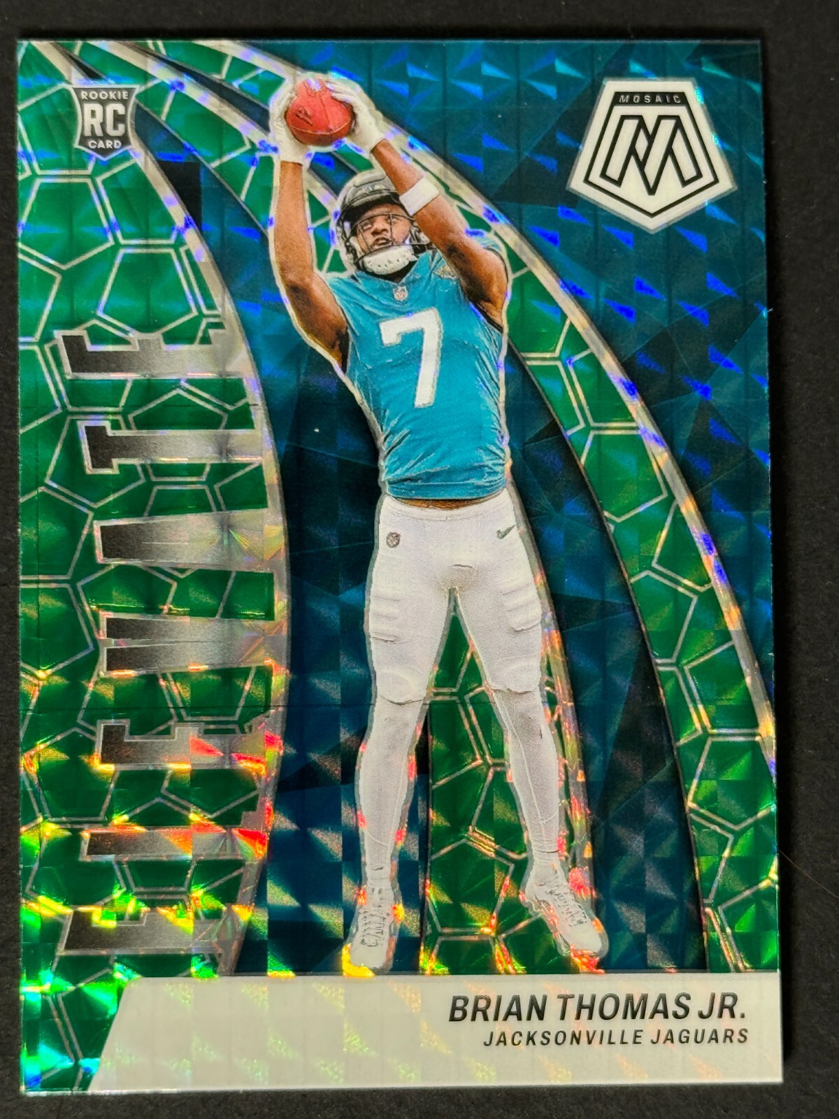 Brian Thomas Jr. RC ELEVATE GREEN MOSAIC 2024 Panini Mosaic