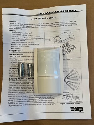 DMP 1127W-W Wireless Wall Mount Wide Angle PIR Motion Detector NEW