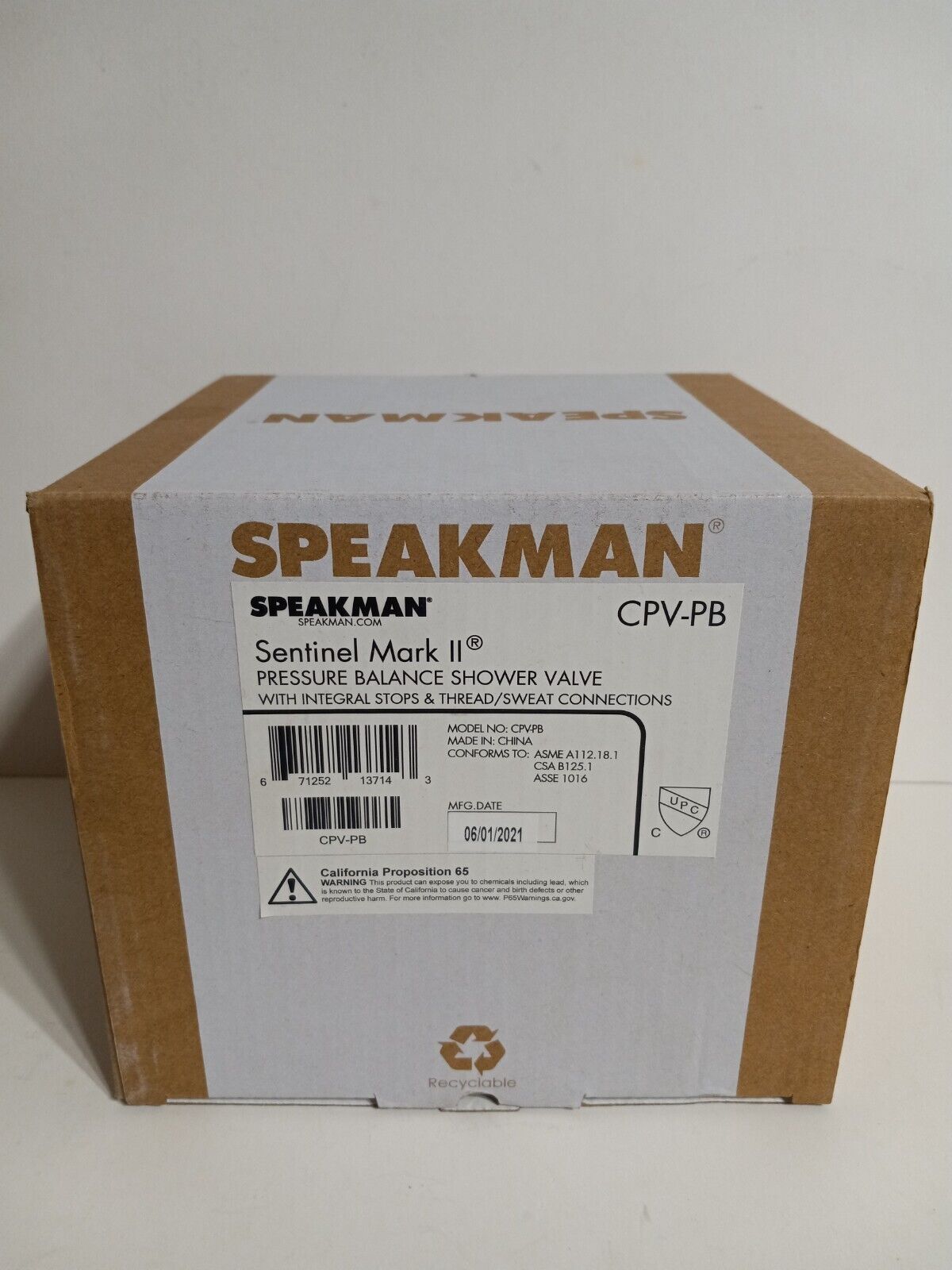 Speakman Sentinel Mark II Pressure Balance Shower Valve CPV-PB