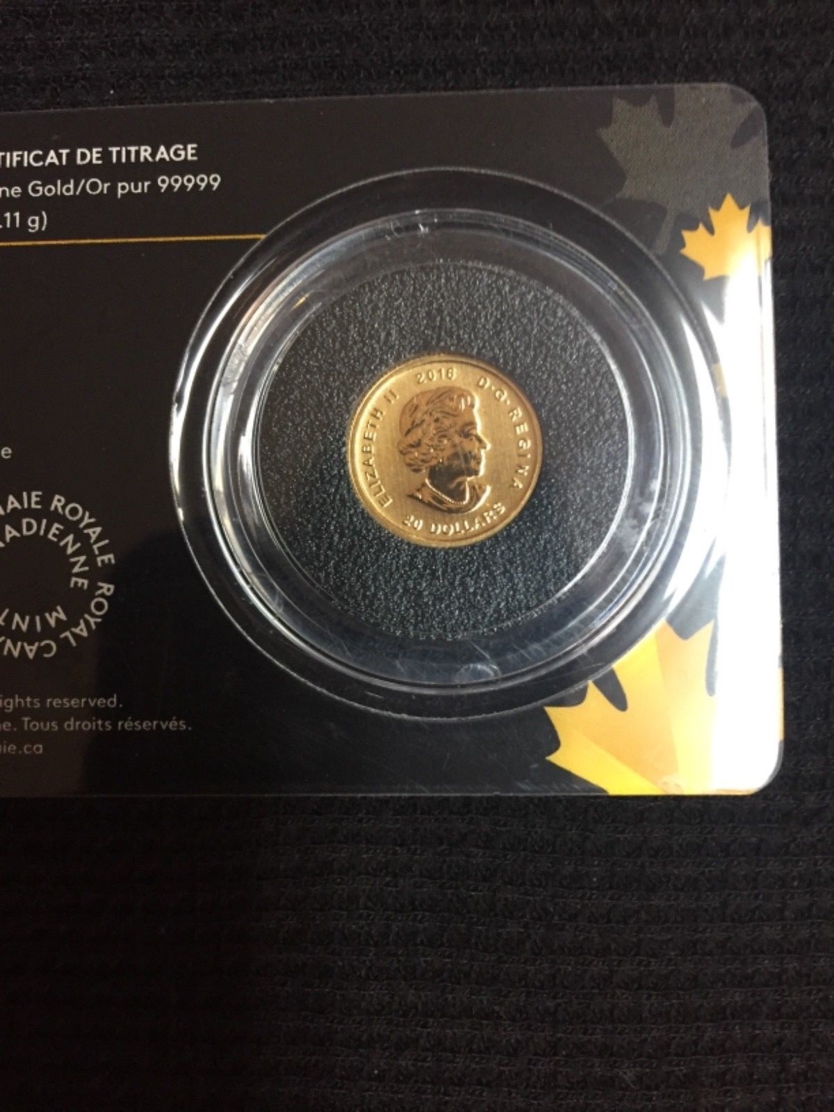 2016 Canadian 1/10oz gold growling cougar .99999 in assay