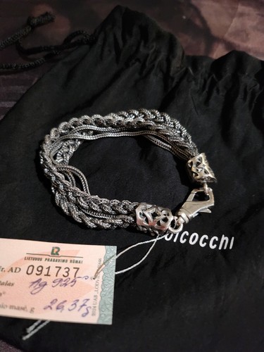 ブレスレット emanuele bicocchi BRAIDED NEW LOGO LARGE BRACELET Large Diamond-Cut Flat Braided Bracelet | Emanuele Bicocchi