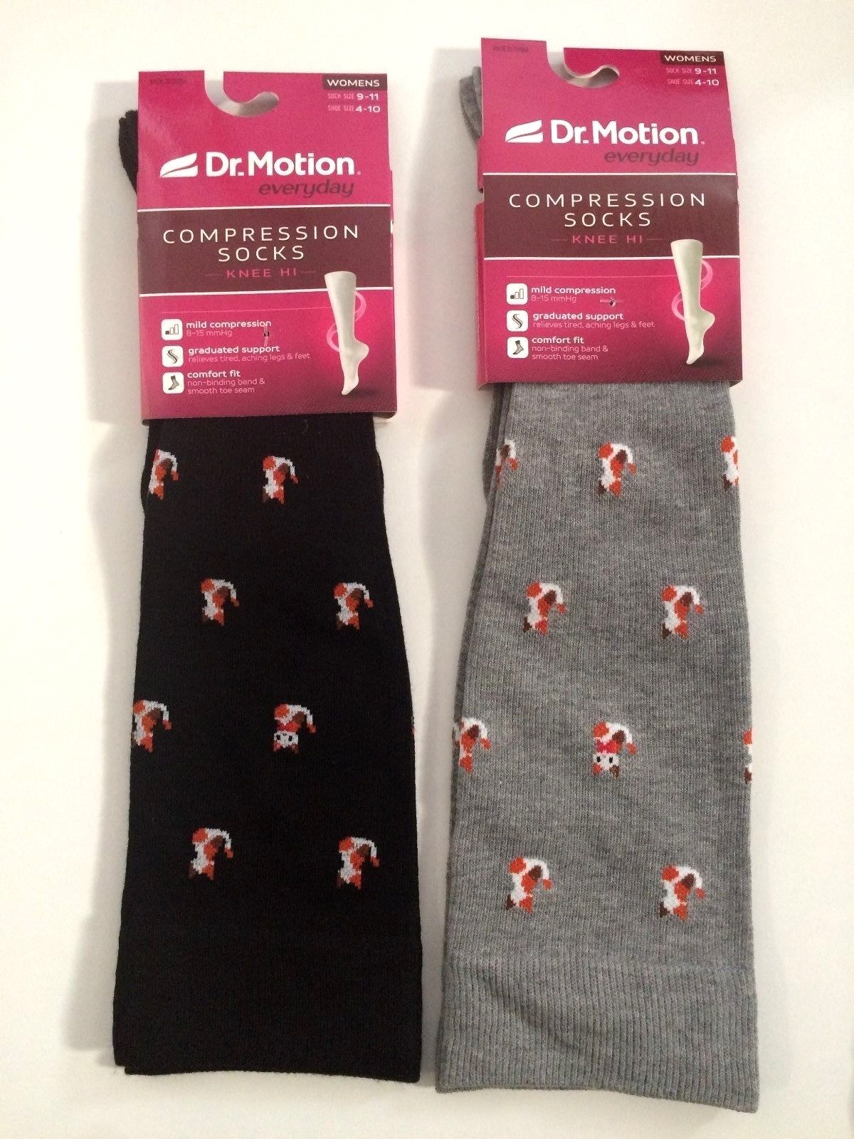 2 Pair Dr. Motion Mild Compression 8-15 mmHg Knee-Hi Women Socks