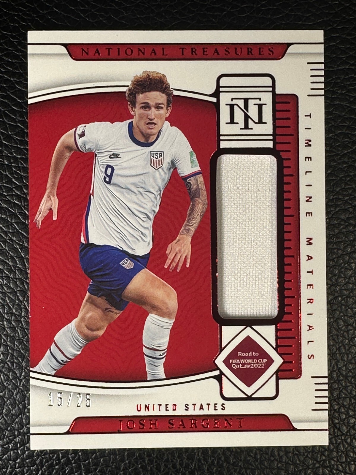 2022 National Treasures FIFA Road To World Cup Red Josh Sargent 15/25 Jersey