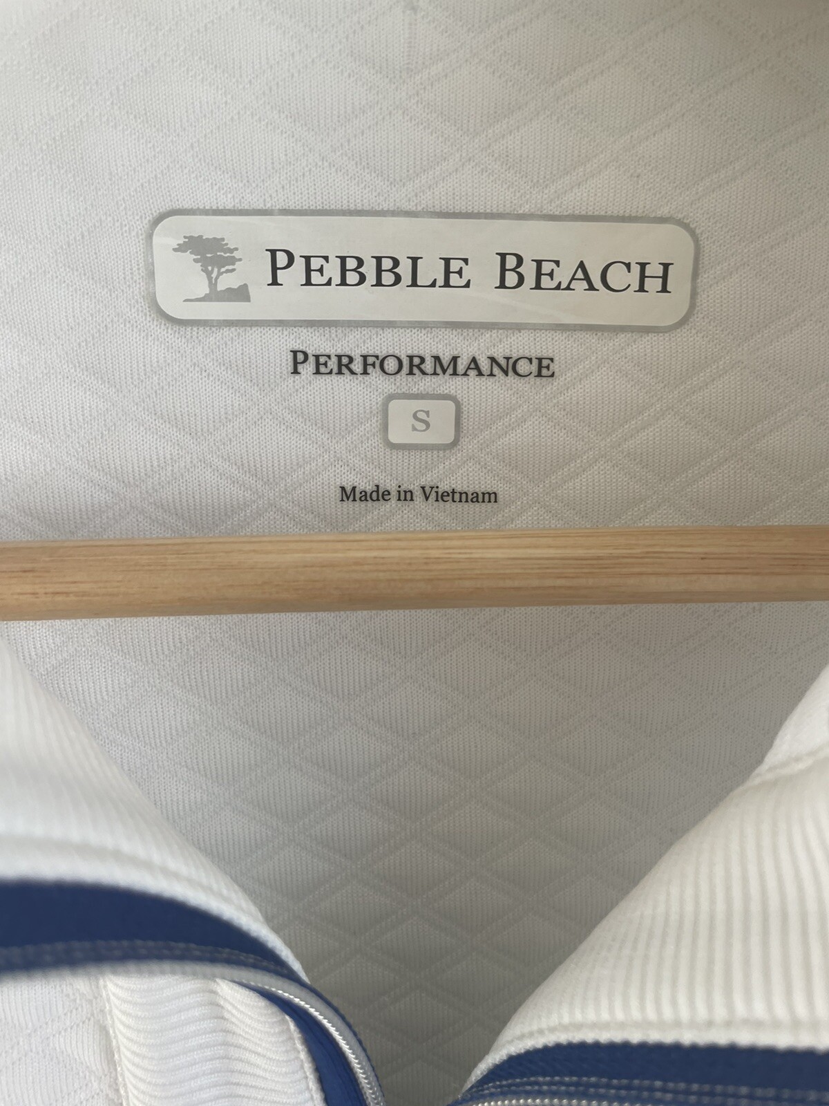Pebble Beach Men's Small White Full Zip Performance Golf Jacket