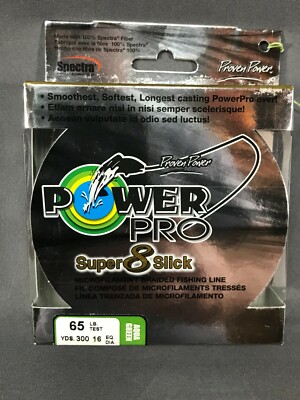 Power Pro Super 8 Slick 65 Lb Test Braided Fishing Line Aqua Green 300 Yards