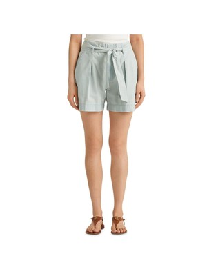 

RALPH LAUREN Женские Голубые Высокие Шорты с Бумажным Пакетом из Шамбре, Light blue, 200837929001
