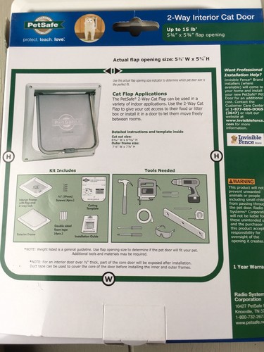 BRAND NEW PetSafe 2-Way Locking Indoor Cat Door CC10-050-11 FAST FREE SHIPPING