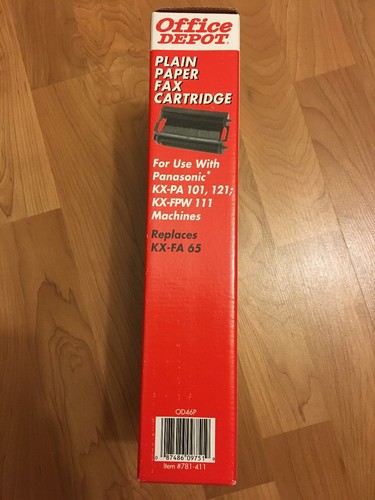 NEW Office Depot Plain Paper Fax Cartridge Black Replaces Panasonic KX-FA65