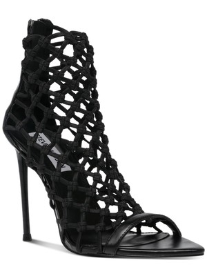 

STEVE MADDEN Женские черные плетеные босоножки Francys на шпильке с острым носком, 9 м, Черный, FRAN18S1