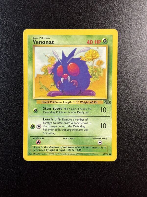 PokéMon Tcg Venonat Jungle 63/64 Regular Unlimited Common Mp Wotc