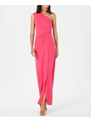 Женское розовое макси-вечернее платье-футляр без рукавов CALVIN KLEIN 4
