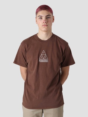 

HUF x Pleasures Dyed SS Lifestyle Футболка мужская коричневая повседневная хлопковая футболка, Коричневый, HUF x Pleasures Dyed SS Lifestyle T-Shirt