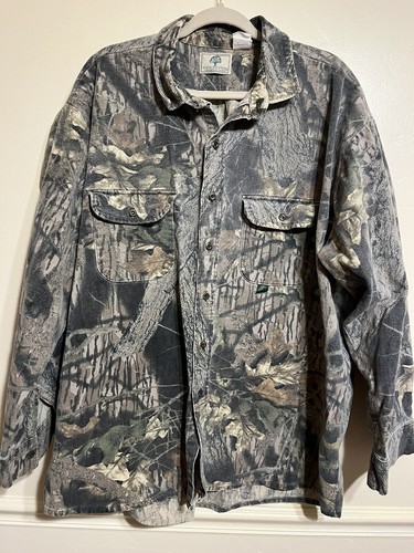VTG Mossy Oak Green Tree Camo Hunting Shirt Mens XXXL Made