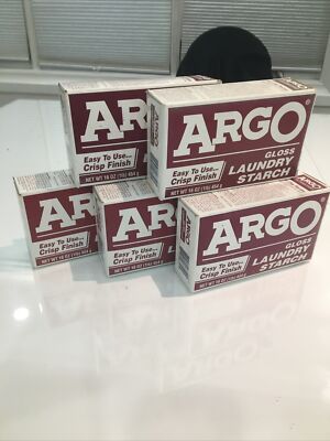 Argo Gloss Laundry Starch 1lb Boxes (5 Count) Multi Purpose Expired