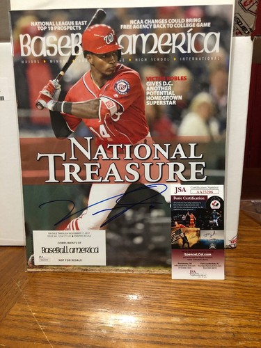 Victor Robles Autographed Baseball America Magazine JSA Authentic Nationals!
