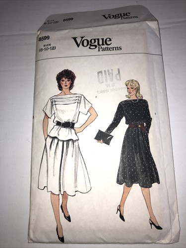 Vtg 1980s Vogue 8599 Misses Top and Skirt Loose Fit Pattern Vtg 1980s Vogue 8599 Misses Top and Skirt Loose Fit Pattern
