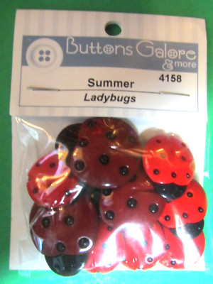 BUTTONS GALORE & MORE SUMMER LADYBUGS NOVELTY CRAFT BUTTONS-1/134