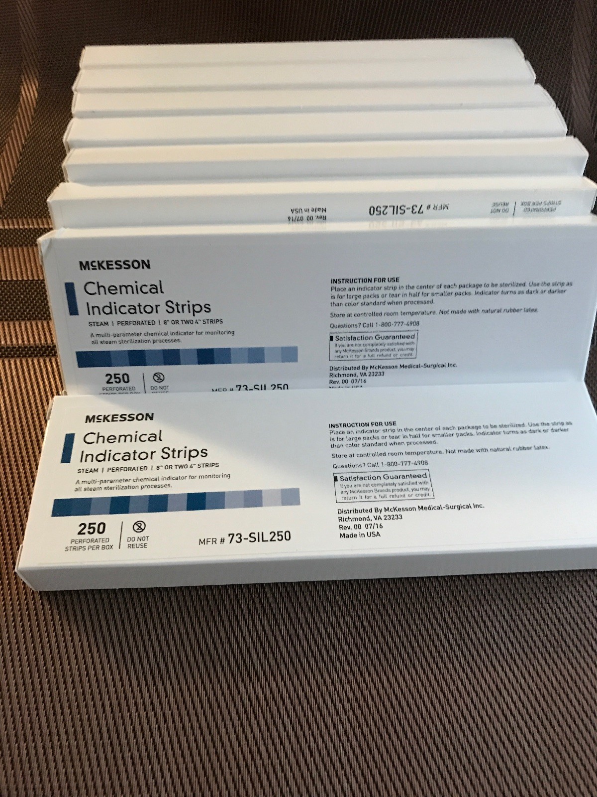 MCKESSON CHEMICAL INDICATOR STRIPS 250/BOX  STEAM STERILIZER PROCESSES