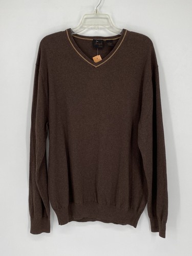 JOSEPH Jos A Bank Brown V Neck Long Sleeve Sweater Men's