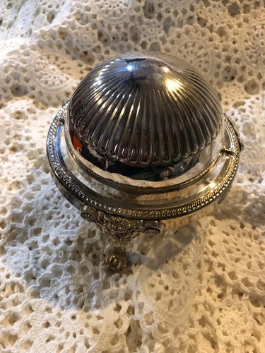 Vintg 1883 F.B Rogers Silver Co 273 Silver Plated Butter/Caviar Domed Roll Dish
