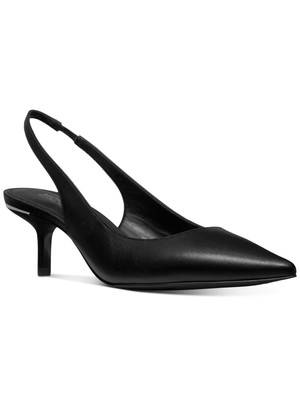 

MICHAEL KORS Женские черные кожаные туфли на каблуке Page Kitten Heel без шнуровки с открытой пяткой, 7 м, Черный, 40S0PAM3L