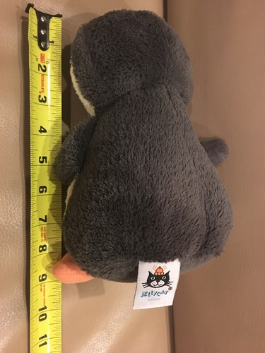 Jellycat Medium Peanut Penguin 9” Plush Soft Toy Stuffed Gray White HTF