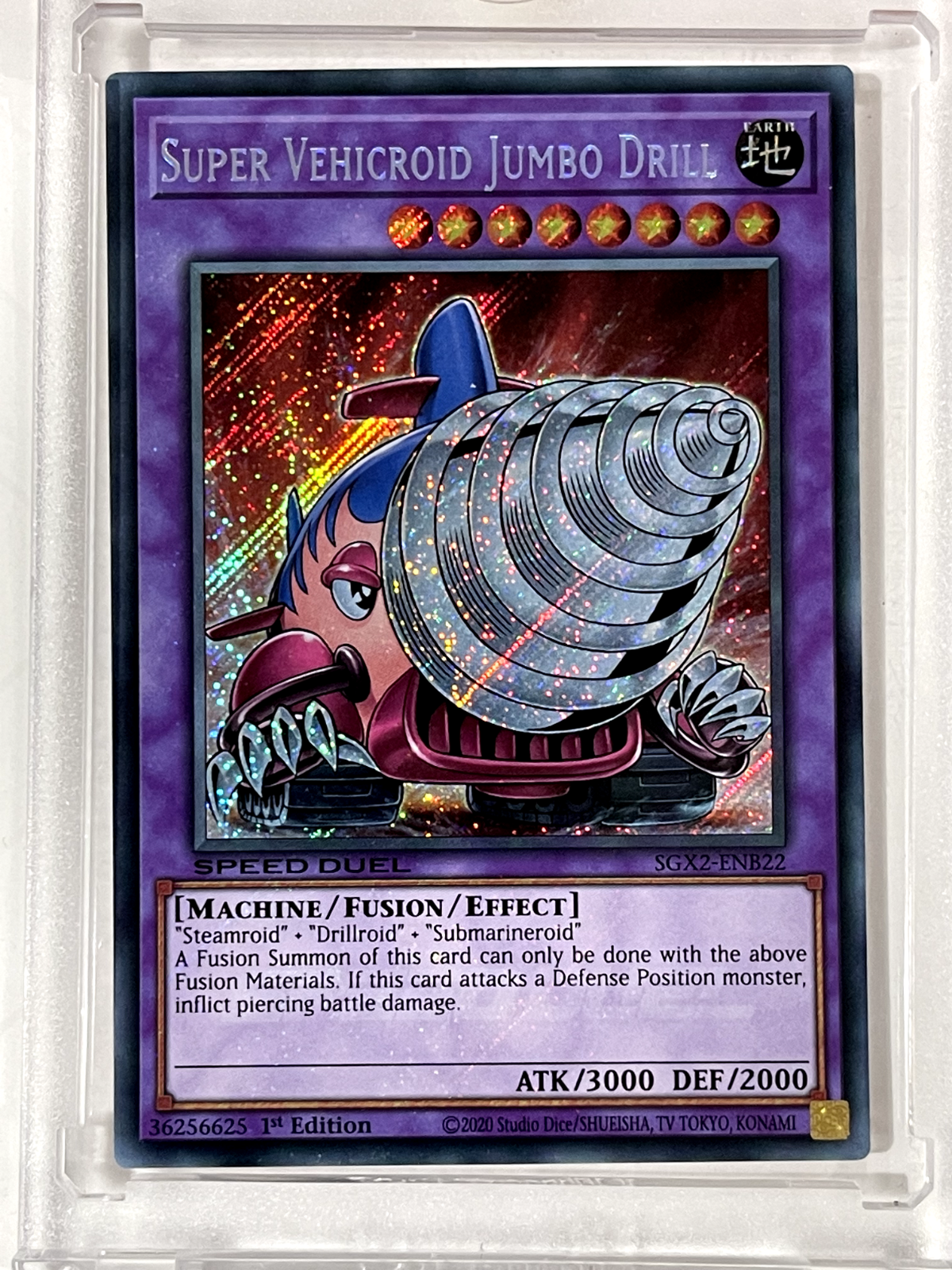 Yugioh Super Vehicroid Jumbo Drill SGX2-ENB22 Secret Rare