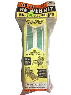 Wellington Re-Web Reweb Kit 39' x 2-1/4'' Heavy Green White & Black Stripes USA