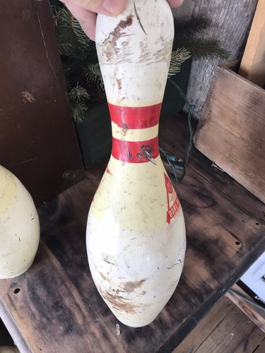 ABC Approved Bowling Pin Red Eagle Dura Mark Plastic Coating Worn Used
