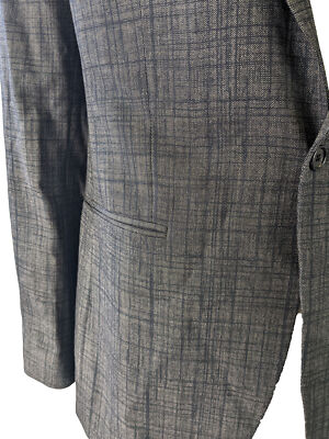 Pre-owned John Varvatos Men's Virgin Wool Indigo Heather Blazer $1398