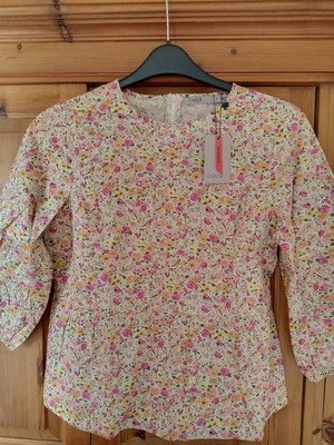 Oasis palest green pinks yellow ditsy floral cotton blouse top. UK 12 Brand new