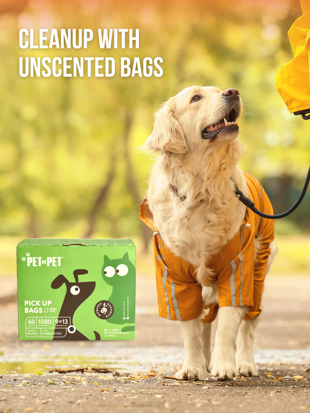 PET N PET 1080 Counts Black Dog Poop Bag Rolls 38% Plant Based 62% PE Waste Bags