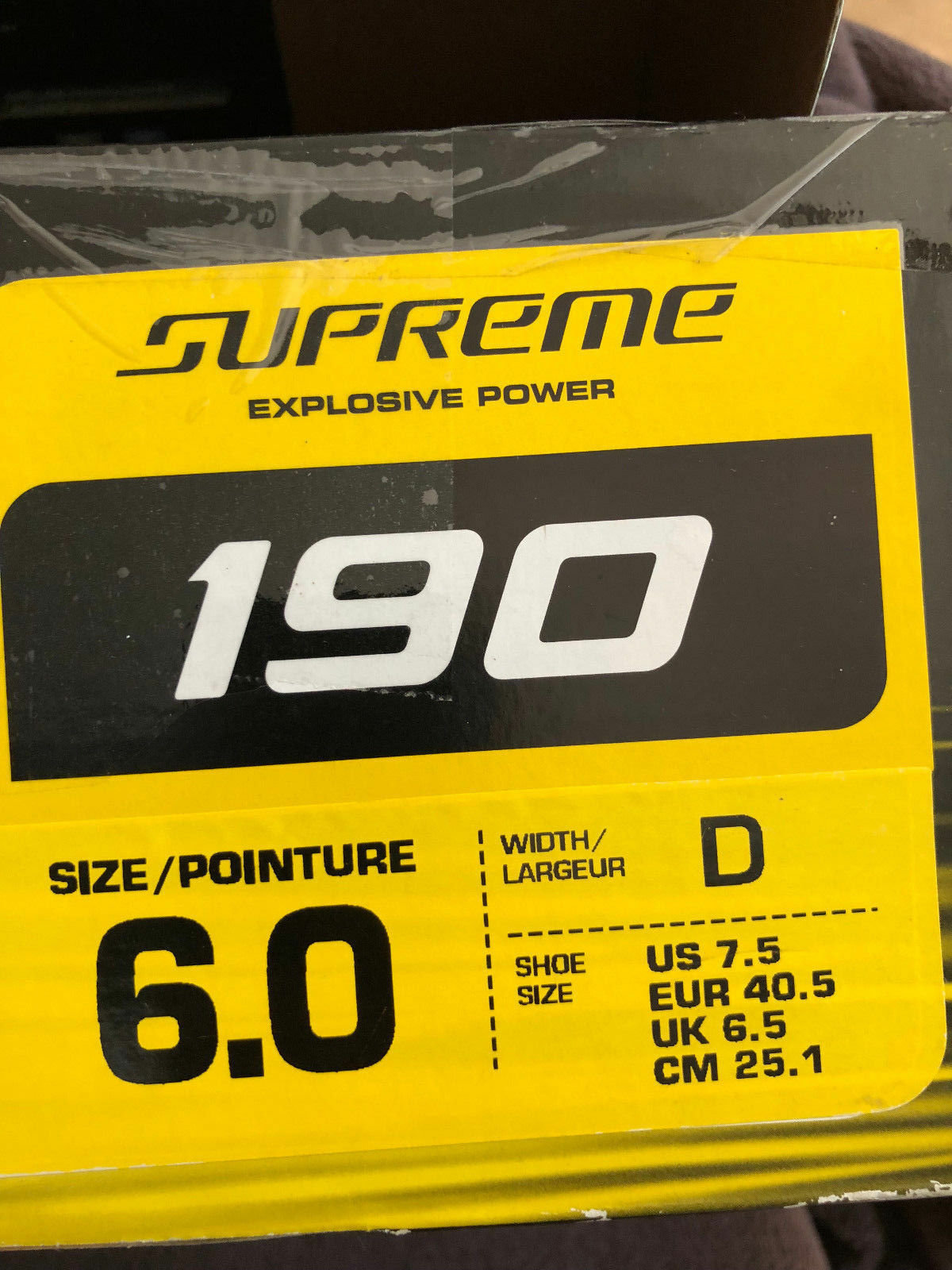 Bauer Supreme 190 Ice Skates Senior; 6.0; Width D