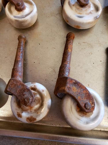 Vintage furniture casters - porcelain, metal, wood - restoration & salvage, 20