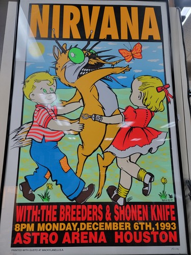 Nirvana 1993 Concert Poster 451/800 Frank Kozik Autographed