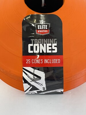 Elite Athletics Training Cones - 25 Cones 7 1/4 