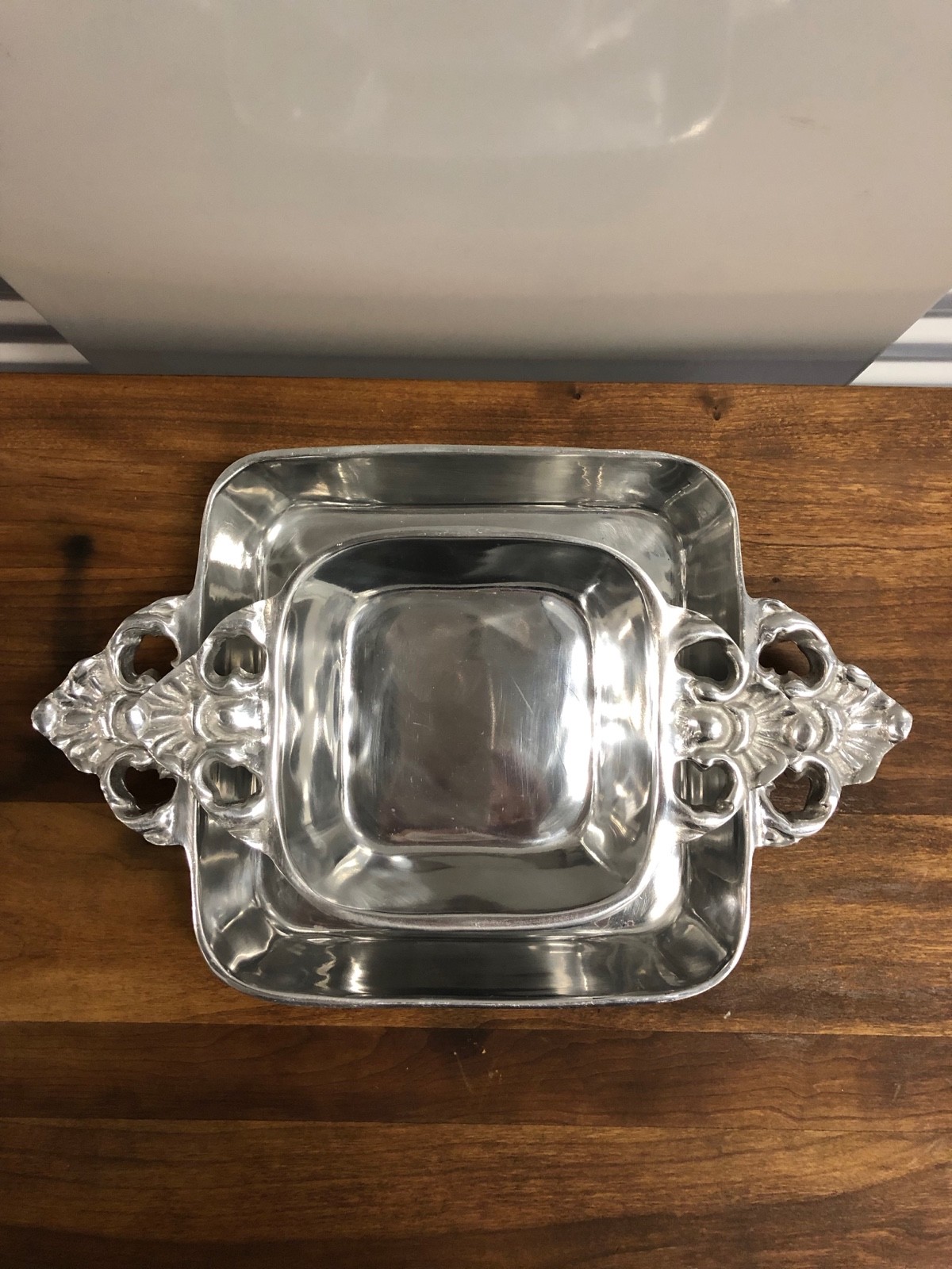 Mexican Pewter Serving Dish