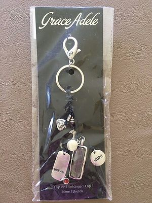Scentsy Grace Adele Clip On Purse Accessory Bling Silvertone Key Chain RETIRED