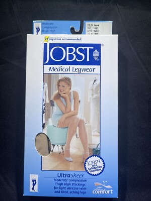 JOBST UltraSheer Thigh High Lace Band 15-20mmHg (Natural) Large