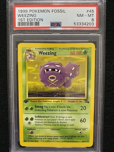 1999 Pokemon Fossil 1st Edition Weezing 45/62 PSA 8 NM-MT | eBay