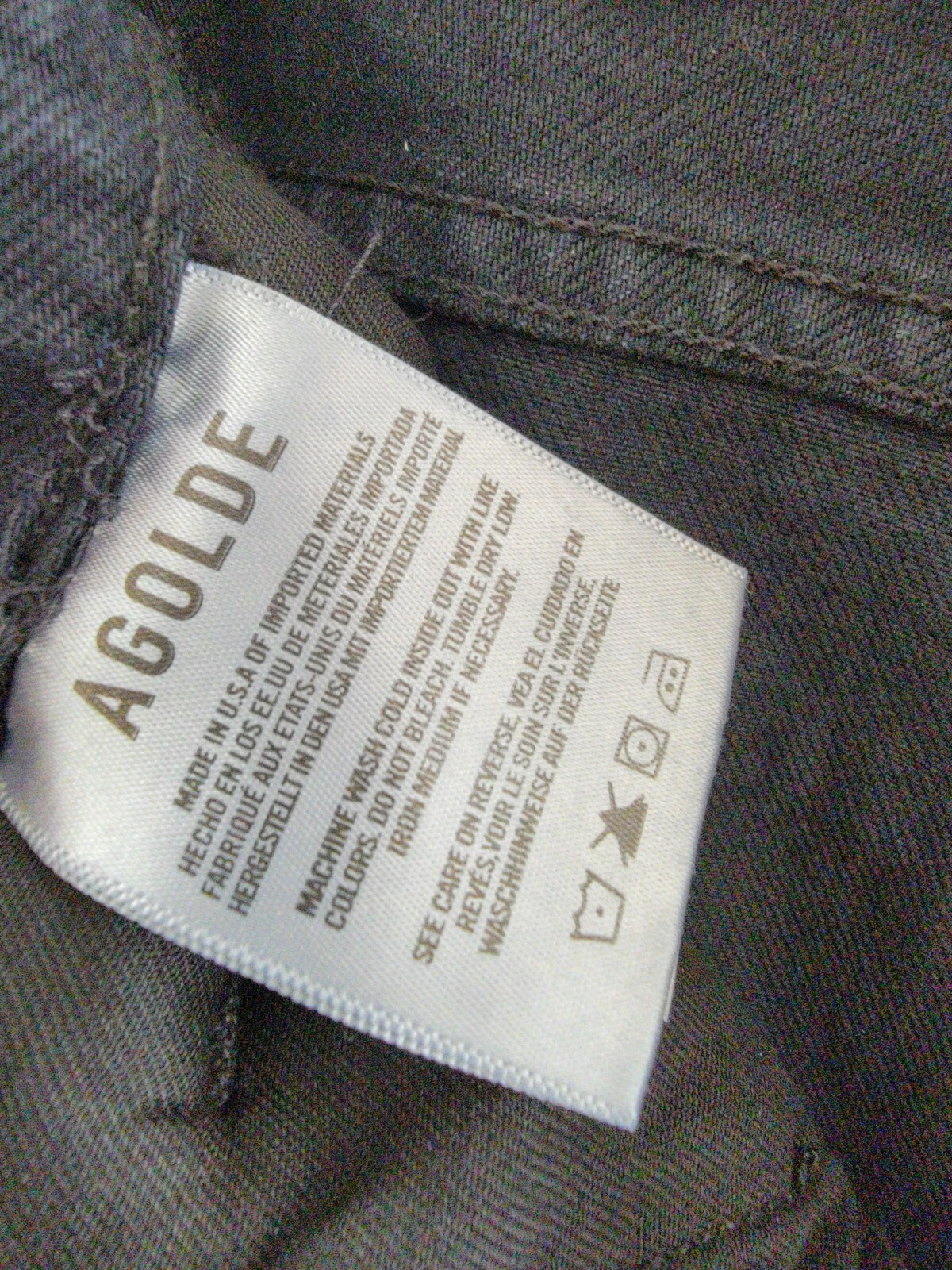 AGOLDE Ellis High Rise Wide Leg Jeans Women's 23 Crushed Button Zip Closure - Picture 12 of 18