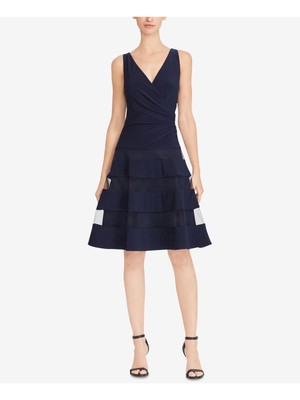 

RALPH LAUREN Женское темно-синее платье без рукавов ниже колена + расклешенное платье Petites, Navy