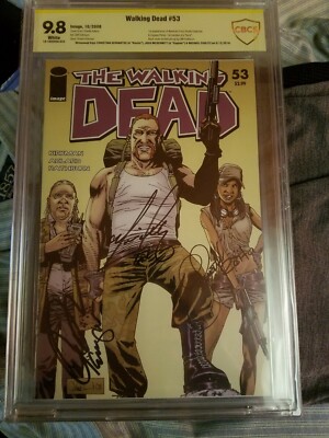 Walking Dead 53 CBCS 9.8 SS Extremely Rare Rosita Abraham Eugene Signed