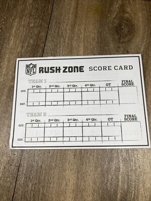 NFL Rush Zone Board Game Replacement Pieces Score Card Pad