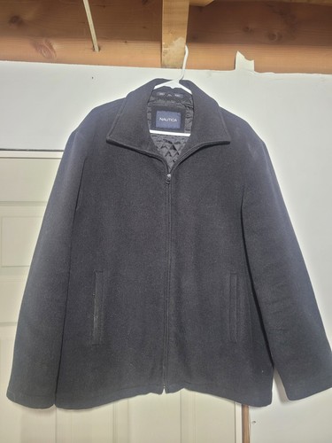 未使用 NAUTICA PEA COAT Nautica Men's Classic Double Breasted Peacoat, Black, Large