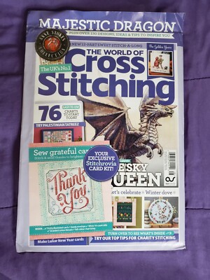 The World of Cross Stitching UK magazine  Issue 328 Majestic Dragon Brand New!
