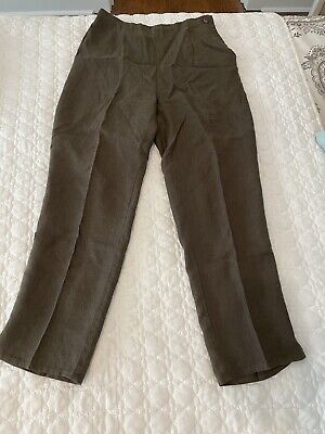 FLAX Brown Linen Pants Small