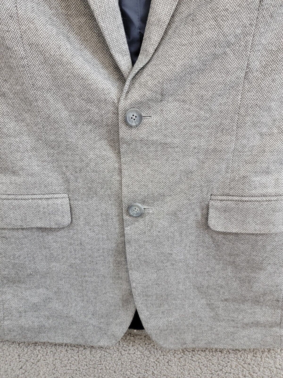 Tommy Hilfiger Brushed Herringbone Jacket Big Boys 18 Dark Gray Button Front L/S - Picture 9 of 19