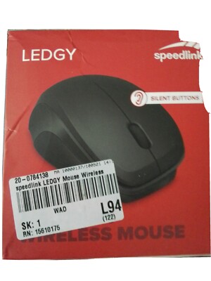 Speedlink Ledgy Maus Wireless, Silent Buttons, Schwarz, NEU OVP